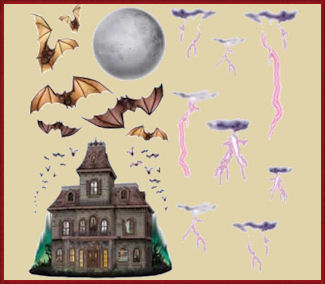 Haunted House Night Sky Props