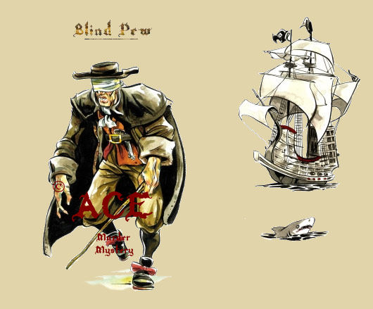 Blind Pew pirate murder mystery